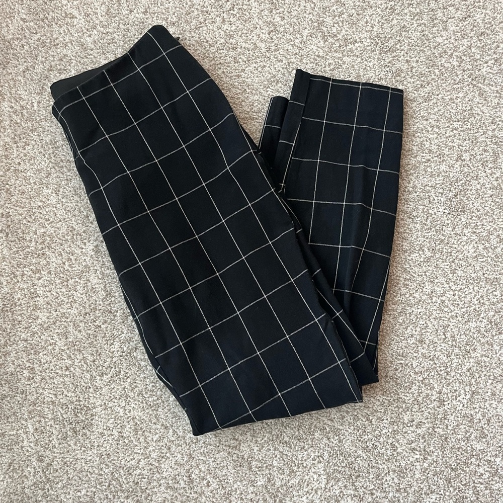 a new day Black and White Dress Pants with Windowpane Pattern
